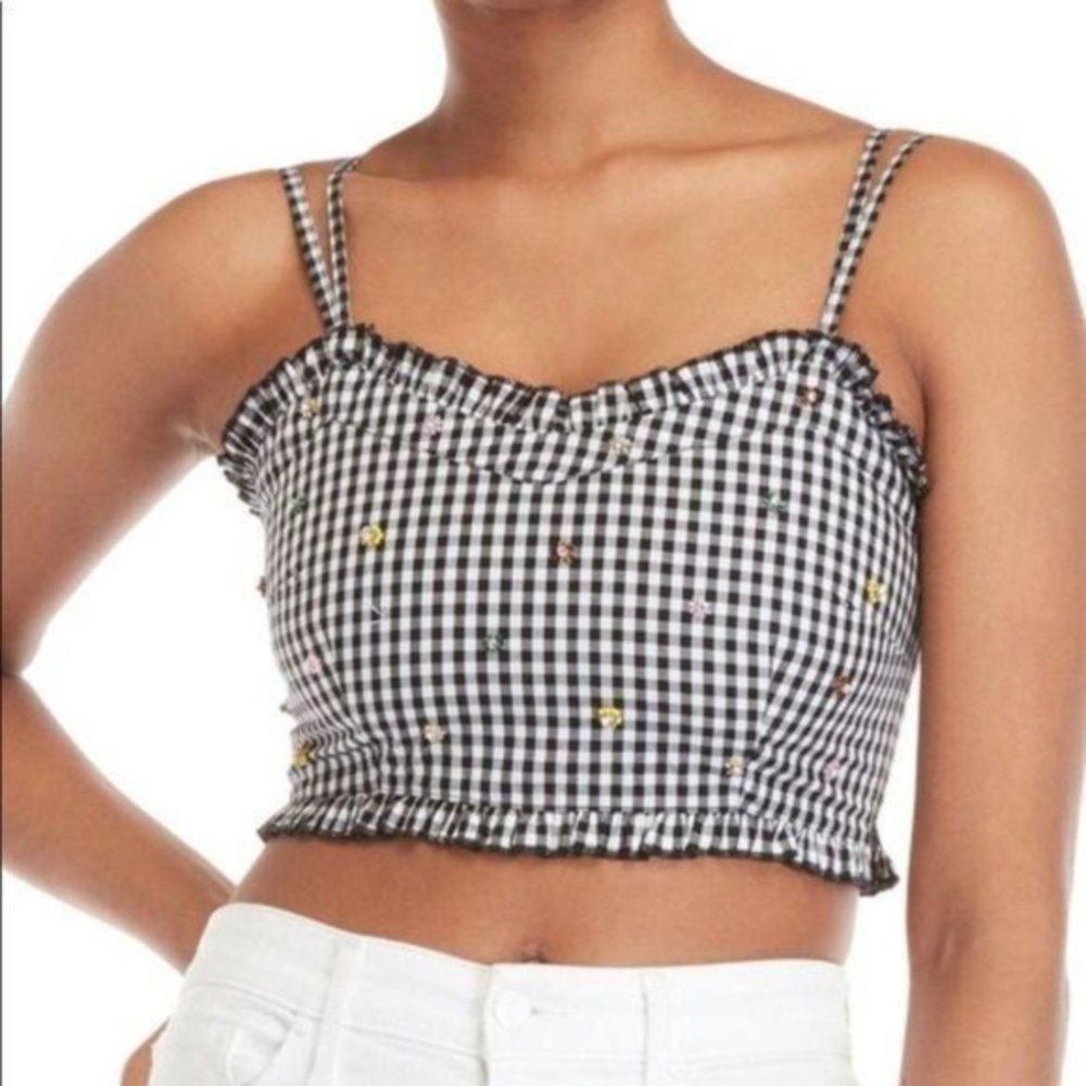 Romeo & Juliet Couture Gingham Crop Top